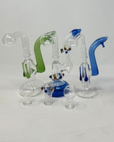 6" Clear Marble Drip Sherlock Bubbler